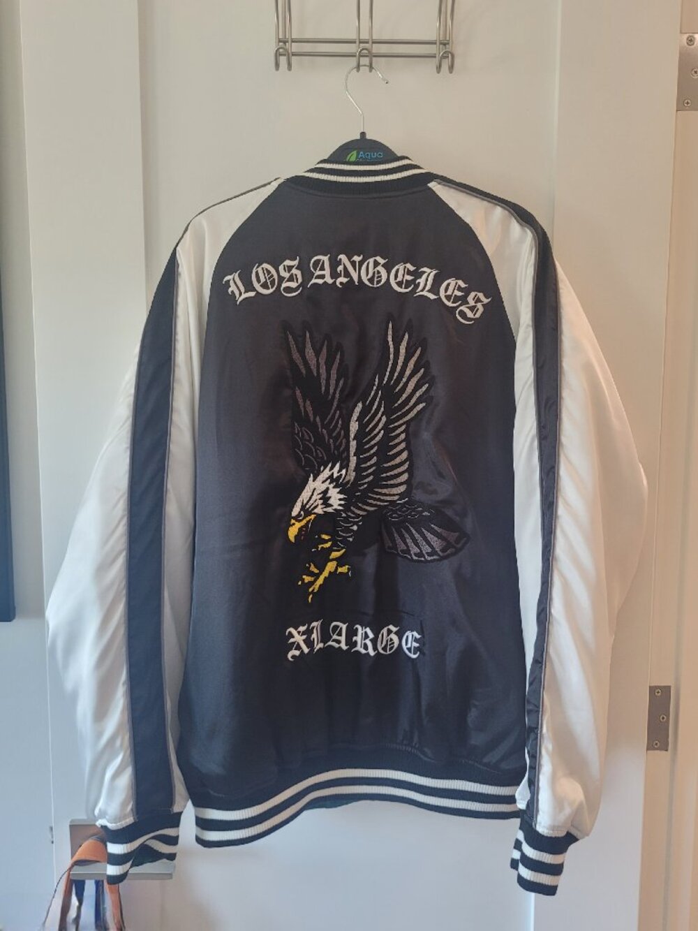 Vintage Japanese Souvenir Sukajan Jacket Reversible Eagle Embroidery Black Green